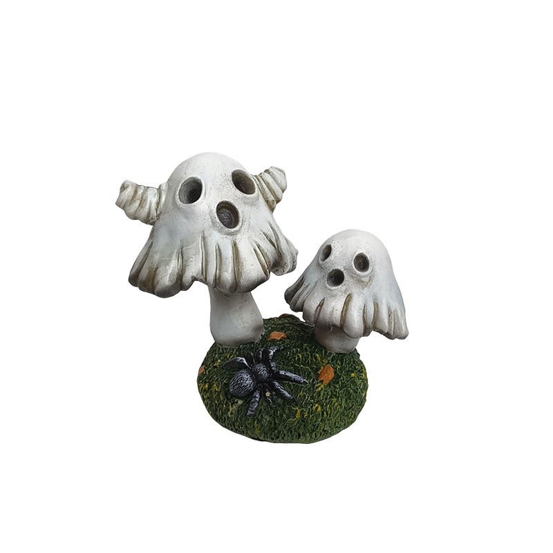 Halloween Ghost Mushroom Resin Decor