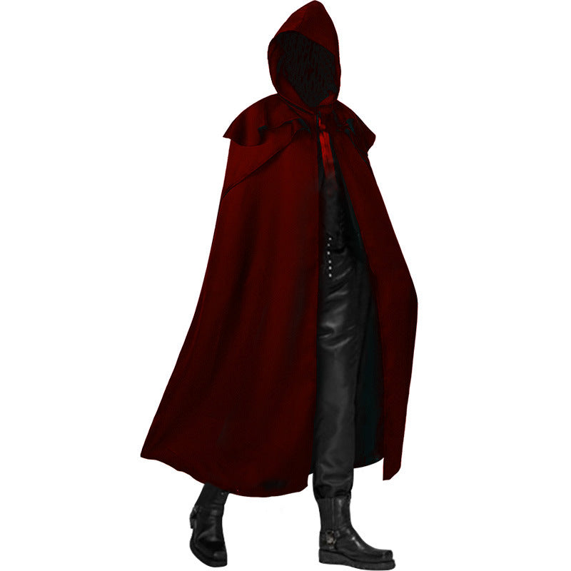 Gothic Long Coat with Hood For Halloween