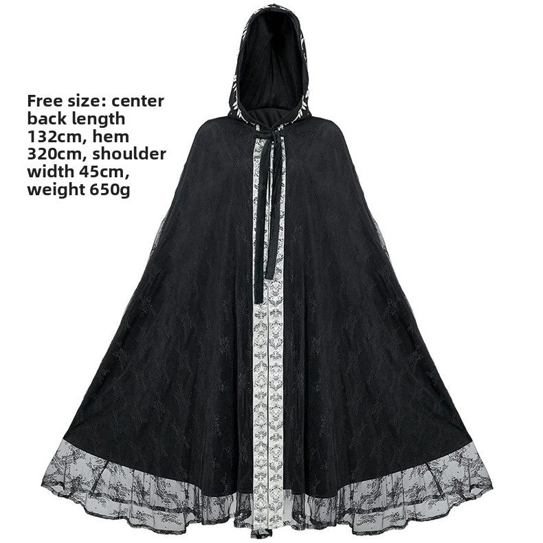 Gothic Long Coat with Hood For Halloween