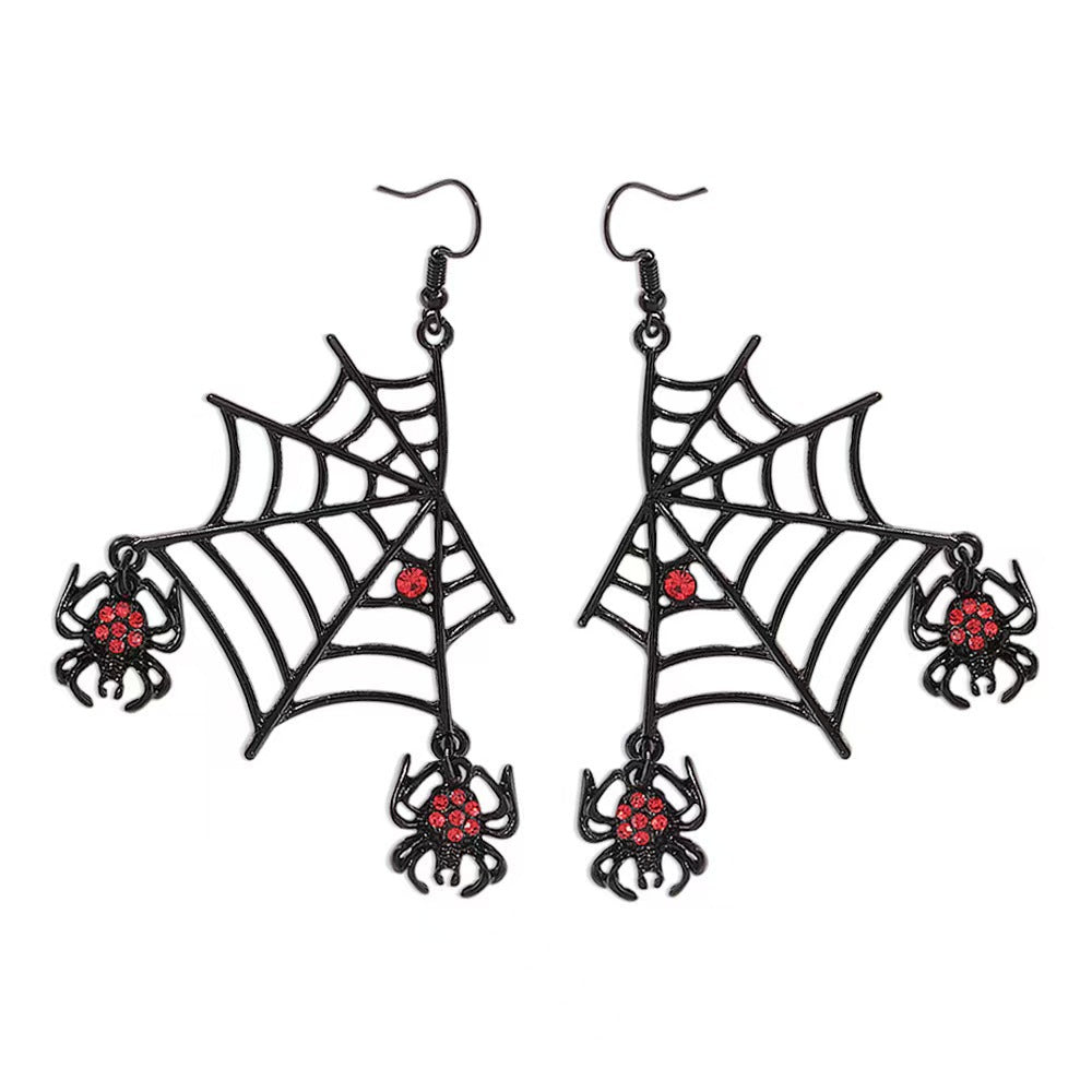 Gothic Black Spider Web Halloween Necklace