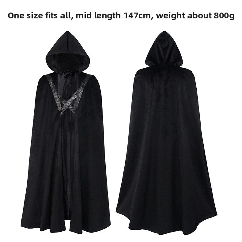 Gothic Long Coat with Hood For Halloween
