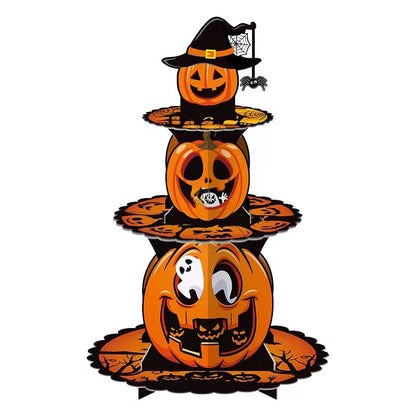 Halloween Decorative Pumpkin Multi-layer Cake Rackarty Dessert