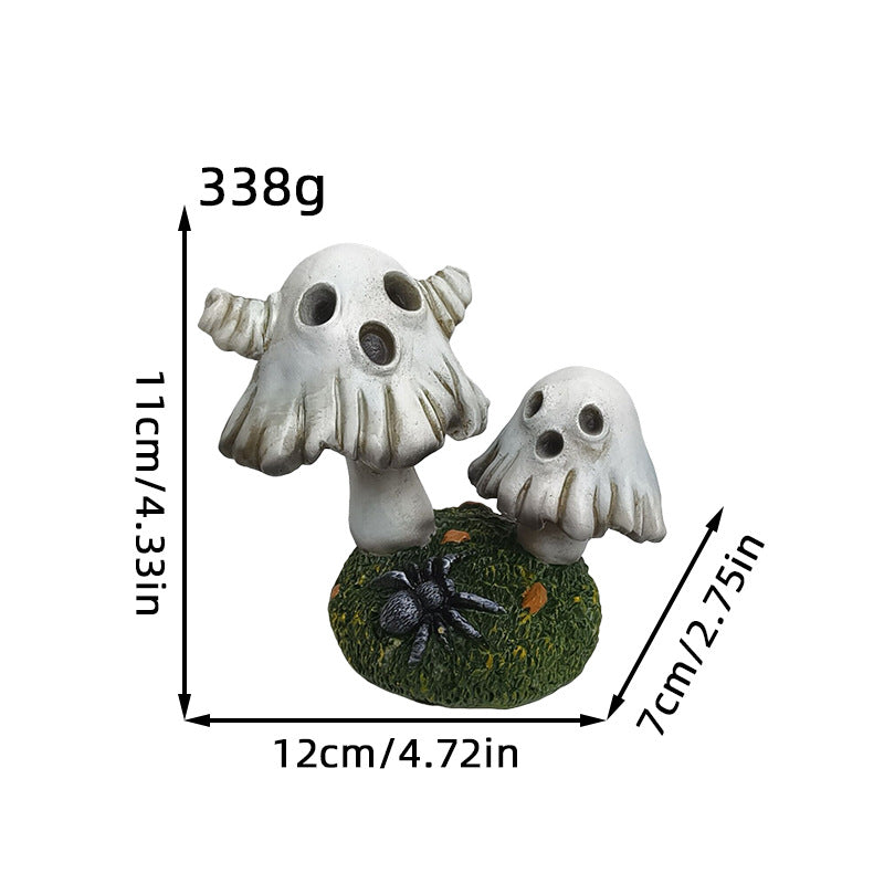 Halloween Ghost Mushroom Resin Decor