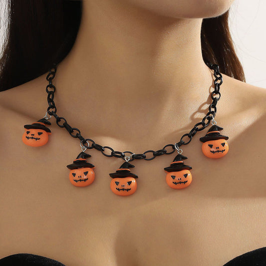 Halloween Pumpkin Charm Necklace