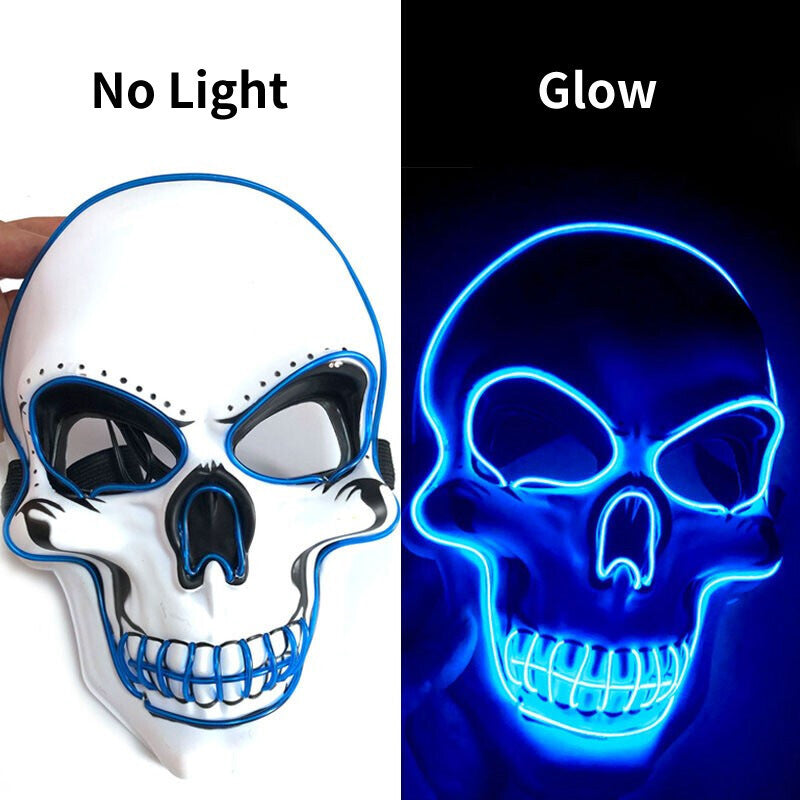 Light-Up White Skull Mask