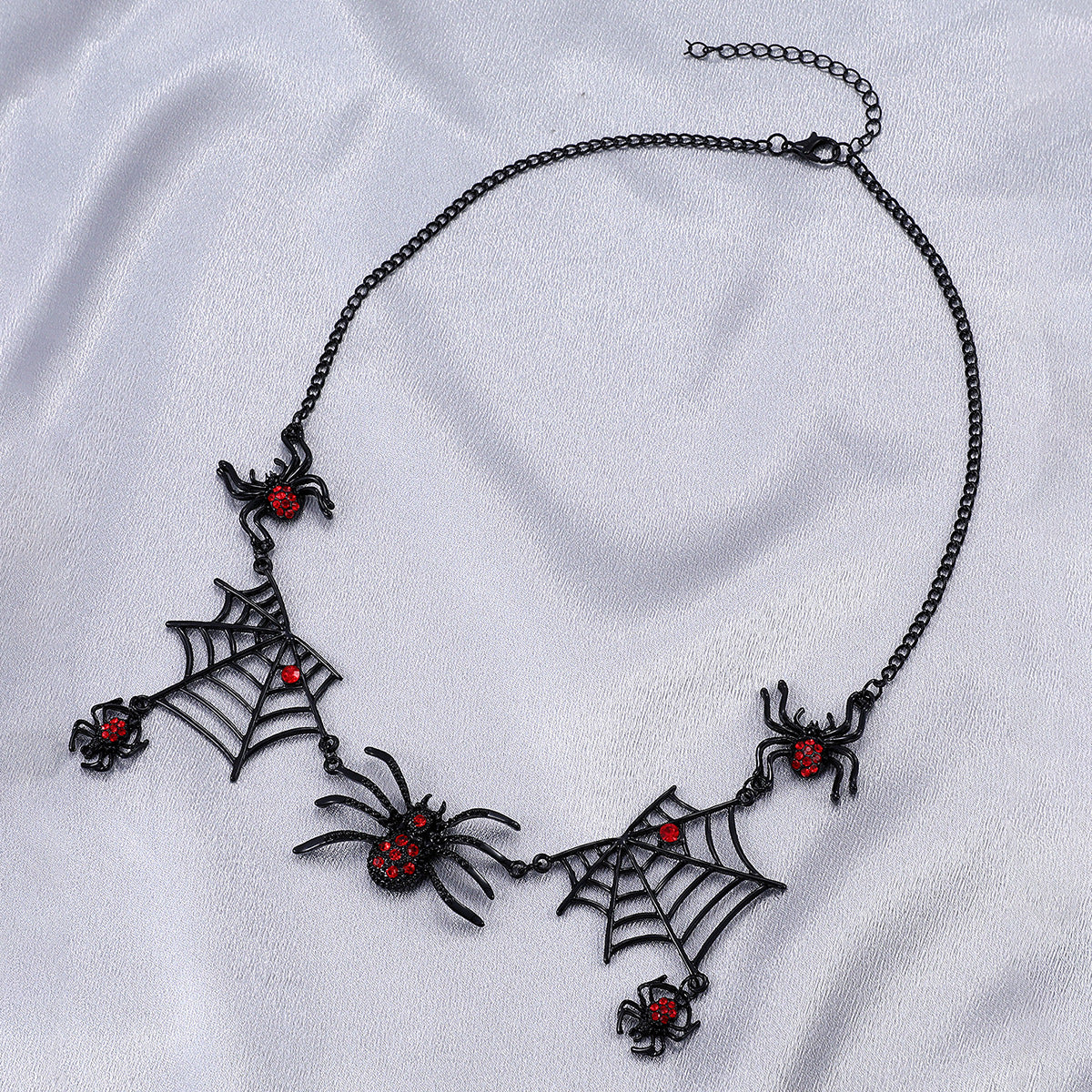 Gothic Black Spider Web Halloween Necklace