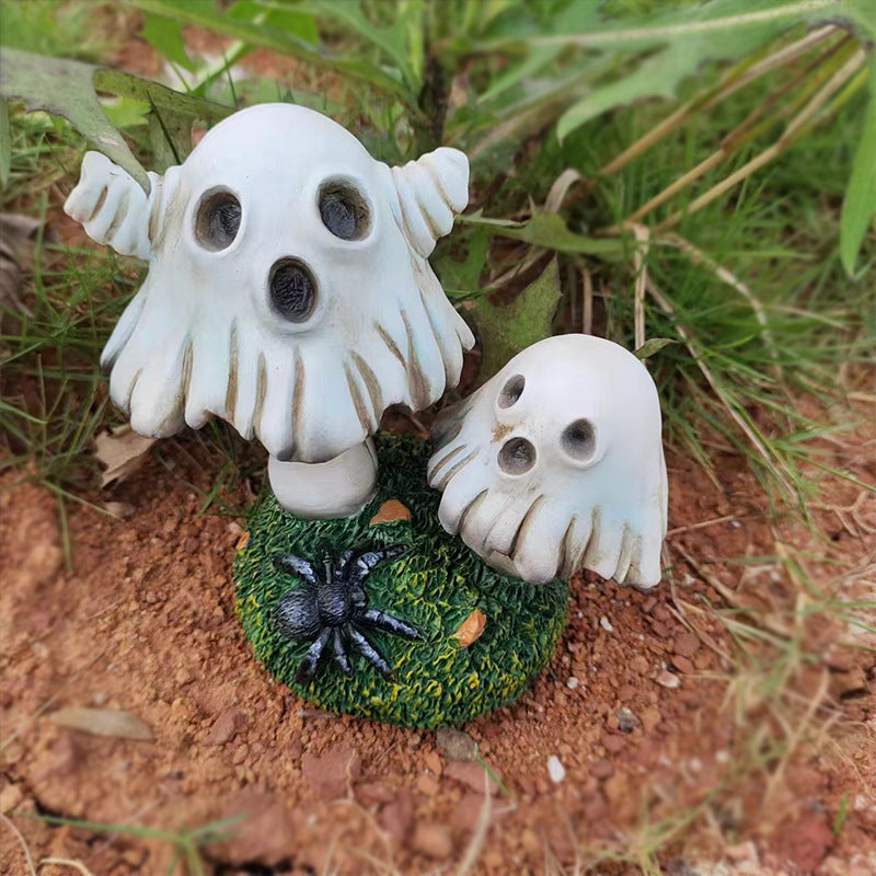 Halloween Ghost Mushroom Resin Decor
