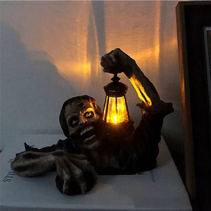 Halloween Zombie Lantern Resin Decoration