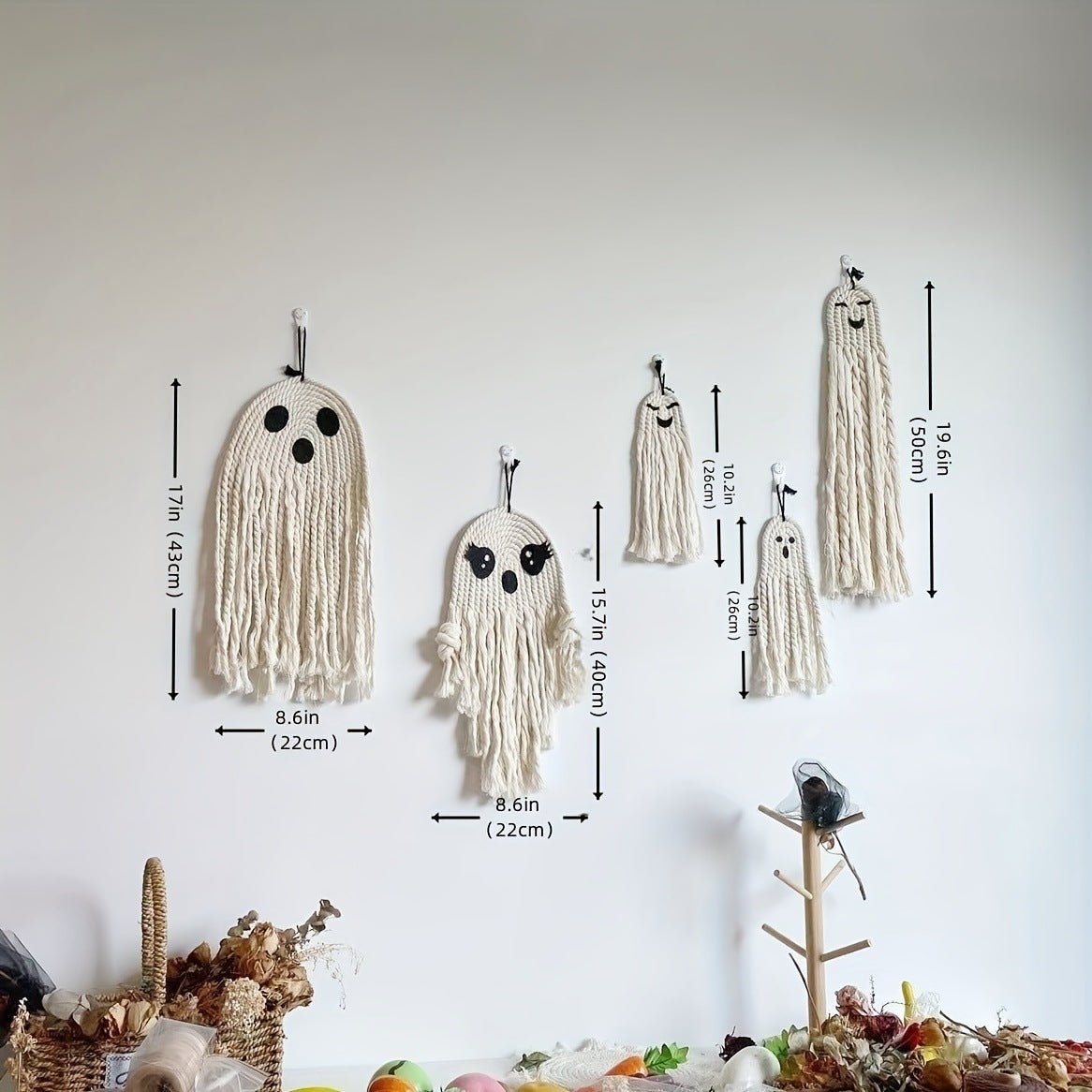 Halloween Ghost Cotton Rope Pendant