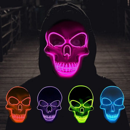 Light-Up White Skull Mask