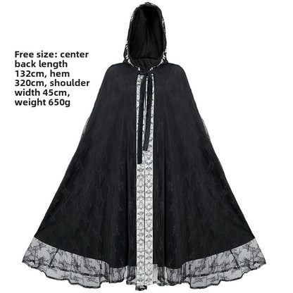 Gothic Long Coat with Hood For Halloween