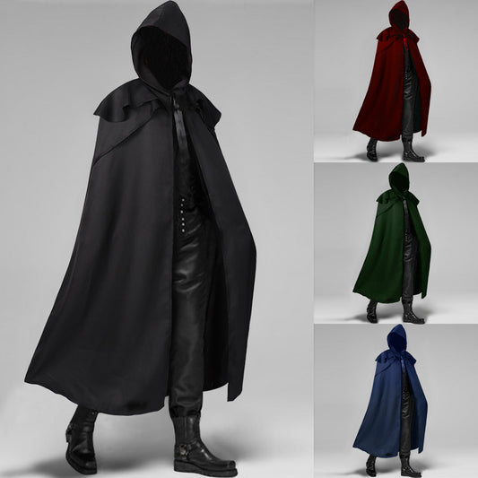Gothic Long Coat with Hood For Halloween