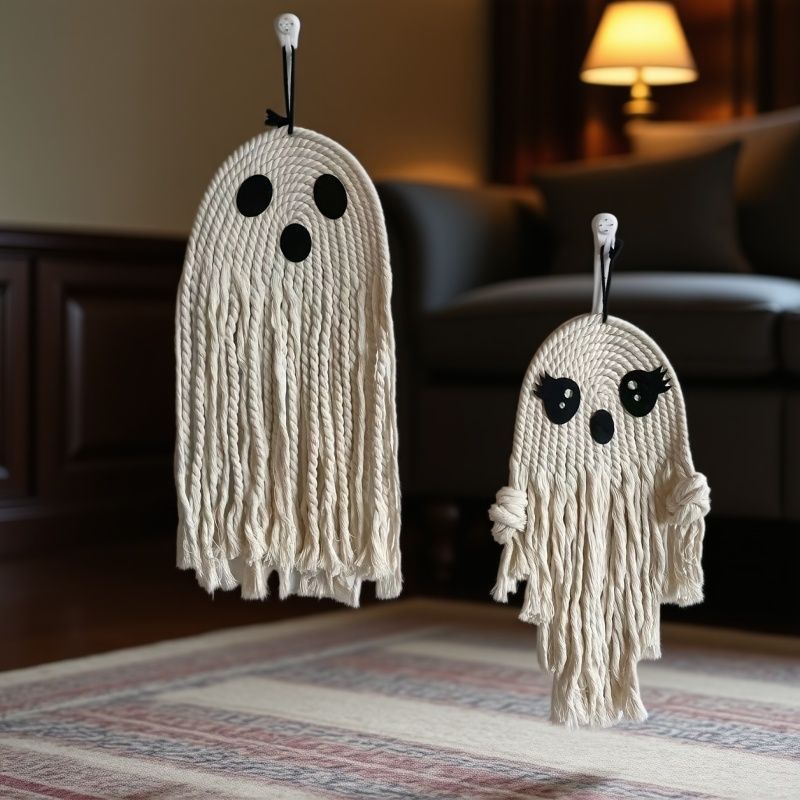 Halloween Ghost Cotton Rope Pendant