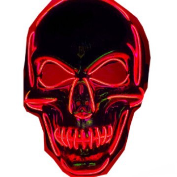 Light-Up White Skull Mask