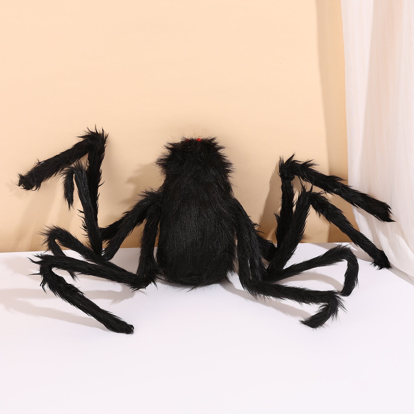 Halloween Plush Black Spider Props Long-Haired