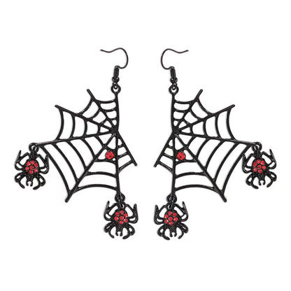 Gothic Black Spider Web Halloween Necklace