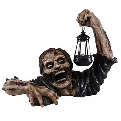 Halloween Zombie Lantern Resin Decoration