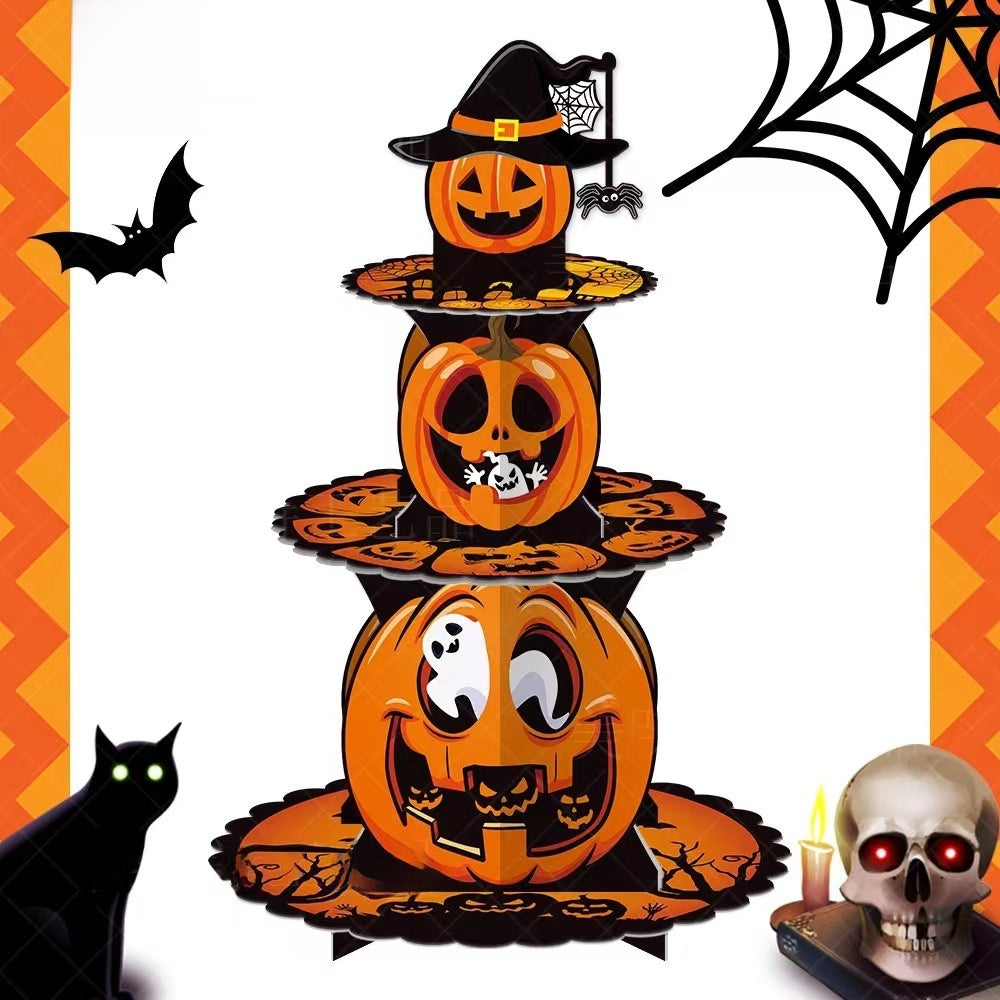 Halloween Decorative Pumpkin Multi-layer Cake Rackarty Dessert
