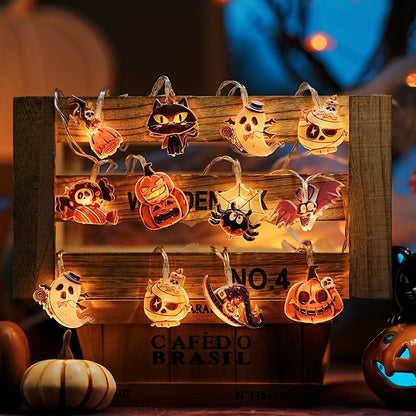 Pumpkin Ghost Spider Light String