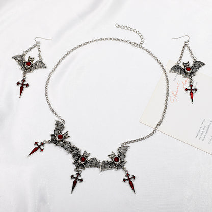Gothic Black Spider Web Halloween Necklace