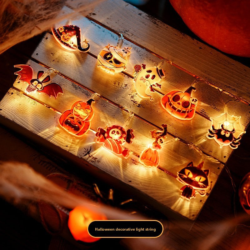 Pumpkin Ghost Spider Light String