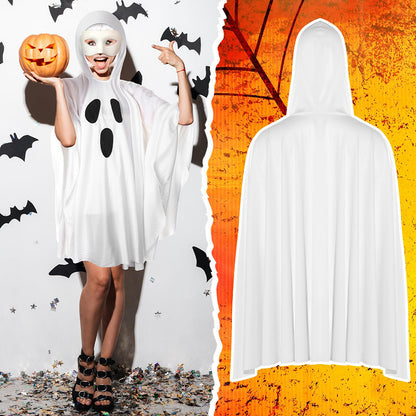 Halloween Party Women's Hooded Ghost Poncho