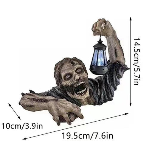Halloween Zombie Lantern Resin Decoration