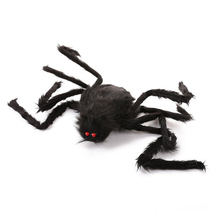 Halloween Plush Black Spider Props Long-Haired