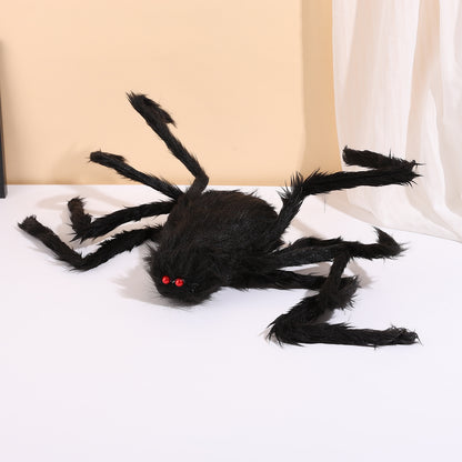 Halloween Plush Black Spider Props Long-Haired