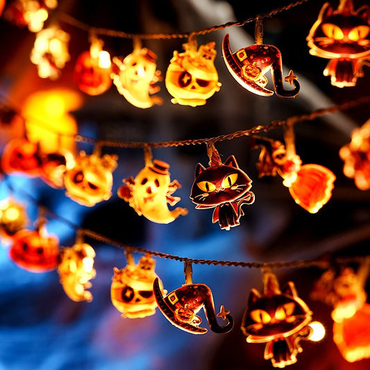 Pumpkin Ghost Spider Light String