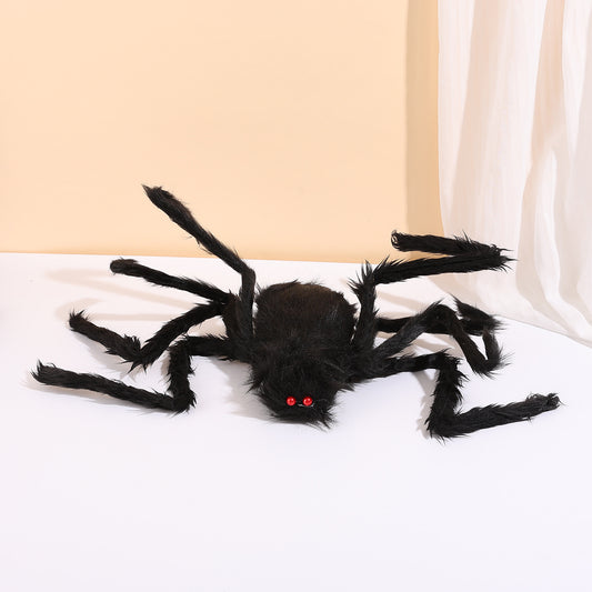 Halloween Plush Black Spider Props Long-Haired