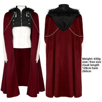 Gothic Long Coat with Hood For Halloween